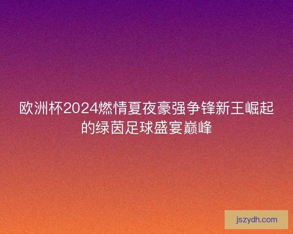 欧洲杯2024燃情夏夜豪强争锋新王崛起的绿茵足球盛宴巅峰